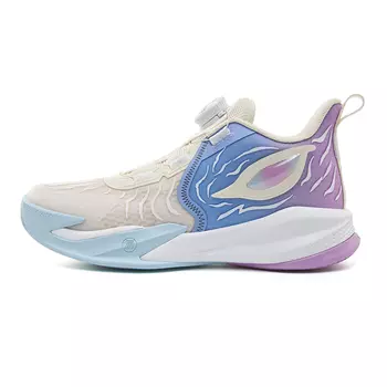 Детские баскетбольные кроссовки Kids Low-top Foggy Beige White, Light Knots Blue, Light Purple Quasi-Kids, белый