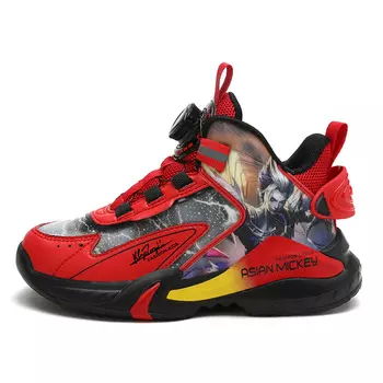 Детские баскетбольные кроссовки Kids Mid-top Red Asian Mickey, красный