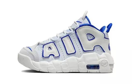 Детские баскетбольные кроссовки Nike Air More Uptempo PS, White/Blue