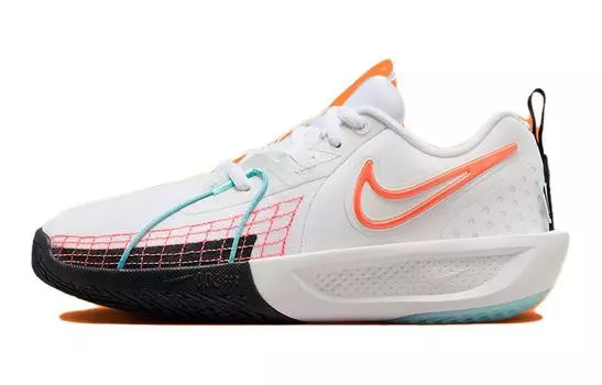 Детские баскетбольные кроссовки Nike Air Zoom GT Cut 3 GS, White/Orange
