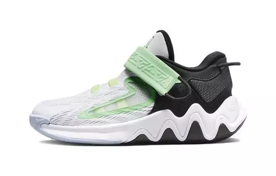 Детские баскетбольные кроссовки Nike Giannis Immortality 2 PS, White/black/yellowish-green/foggy gray