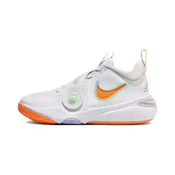 Детские баскетбольные кроссовки Nike Team Hustle D 11 PS, White/Vapor Green/Pulse Purple/Dutch Orange