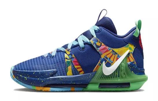Детские баскетбольные кроссовки Nike Witness 7 GS, Deep Royal Blue/Game Royal/Electric Algae/White