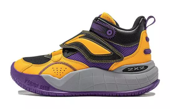 Детские баскетбольные кроссовки Pre-domain GS High-top Black/Iron Purple/Medium Yellow Lining Young, черный/фиолетовый/желтый