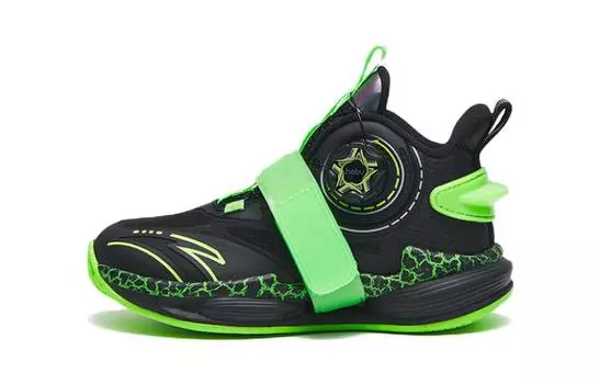 Детские баскетбольные кроссовки PS High-top черные/зеленые Anta Kids