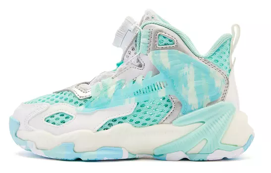 Детские баскетбольные кроссовки PS Low-top White / Tranquility Blue Qiaodan, белый