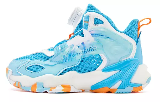 Детские баскетбольные кроссовки PS Low-top Kunpeng Blue/ White Qiaodan, синий