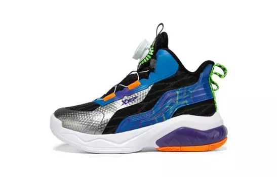 Детские баскетбольные кроссовки PS Low-top черные/синие Пекин Xtep, черный/синий