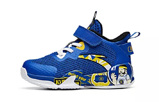 Детские баскетбольные кроссовки PS Mid-top Vivid Blue/ANTA White/Yellow Anta Kids