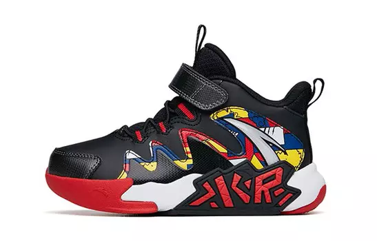 Детские баскетбольные кроссовки PS Mid-top, черные/университетские красные Anta Kids