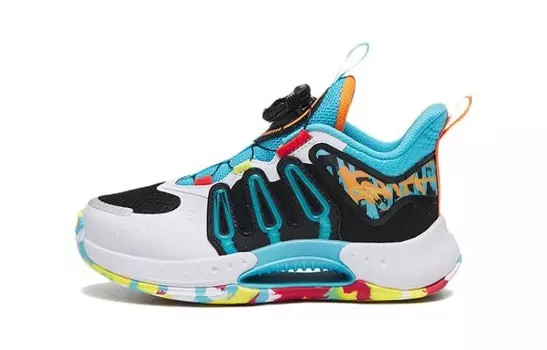 Детские баскетбольные кроссовки Qing Kuang PS Mid-top, черные/белые/синие Anta Kids