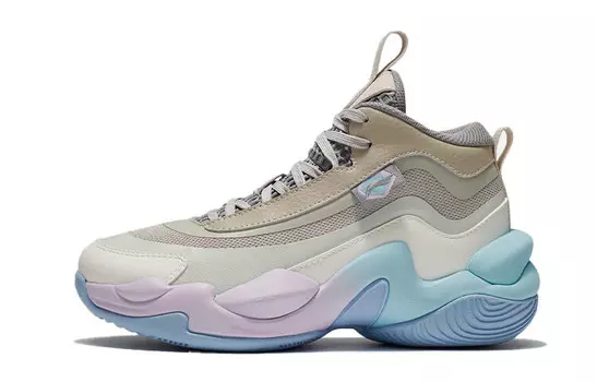 Детские баскетбольные кроссовки XinSheng GS High-top Синие/серые/фиолетовые Lining Young