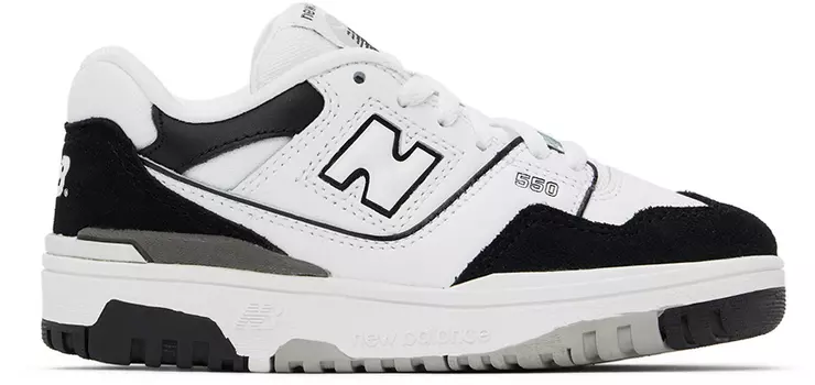 Детские бело-черные кроссовки New Balance 550