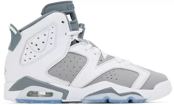 Детские бело-серые кроссовки Air Jordan 6 Retro для больших детей Nike Jordan