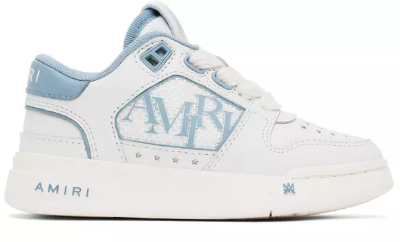 Детские белые и синие классические низкие кеды AMIRI