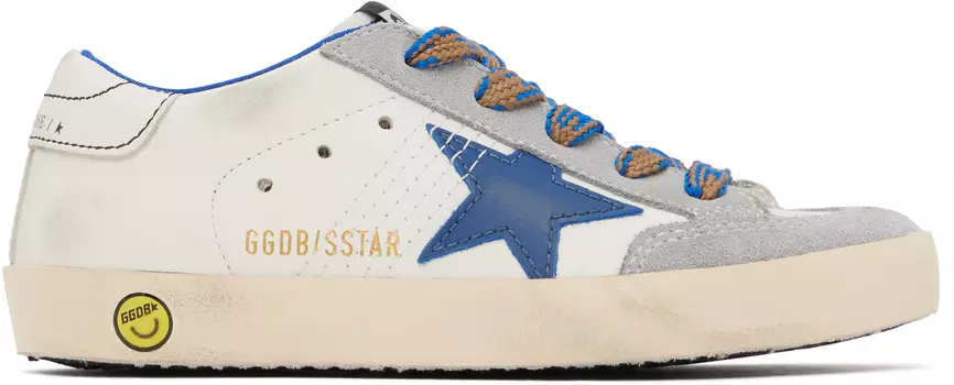 Детские белые и синие кроссовки Super-Star Penstar Classic Golden Goose