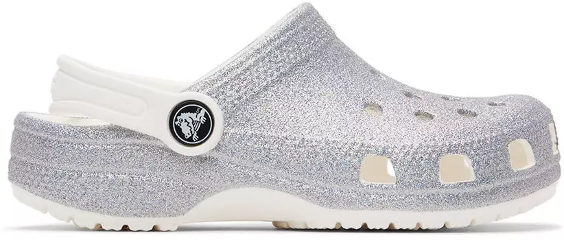 Детские белые классические блестящие сандалии Crocs