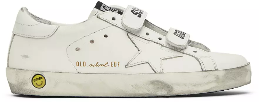 Детские белые кроссовки Old School Golden Goose