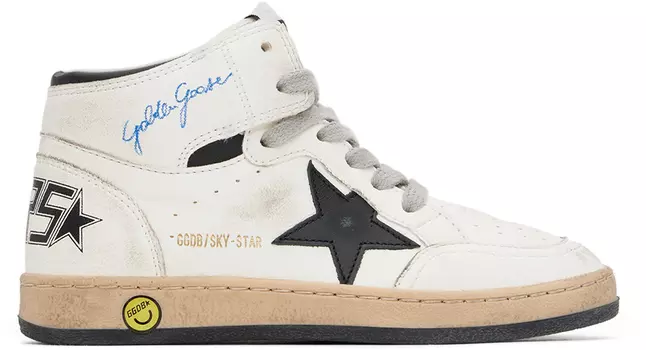 Детские белые кроссовки Sky Star Golden Goose