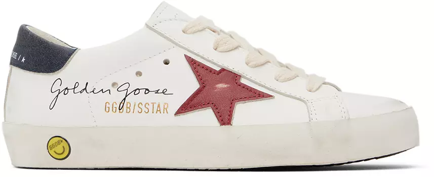 Детские белые кроссовки Super Star Golden Goose