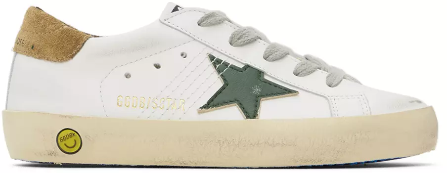 Детские белые кроссовки Super Star Golden Goose