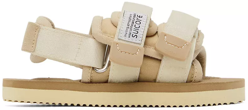 Детские бежевые байкерские сандалии SUICOKE
