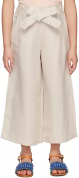 Детские бежевые брюки с кружевной отделкой Chlo