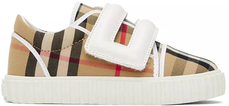 Детские Бежевые Кроссовки В Клетку Burberry