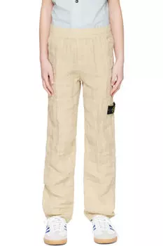 Детские бежевые льняные брюки 3100002 Stone Island Junior