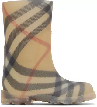 Детские бежевые резиновые сапоги Marsh в клетку Burberry
