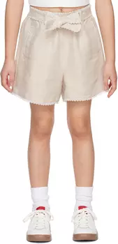 Детские бежевые шорты с кружевной отделкой Chlo