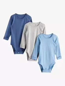 Детские боди с длинным рукавом Lindex, светло-синий