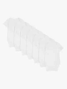 Детские боди с короткими рукавами John Lewis Anyday, 7 шт., белые