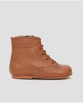 Детские ботинки из верблюжьей кожи с шнуровкой Mr. Mac Shoes, коричневый