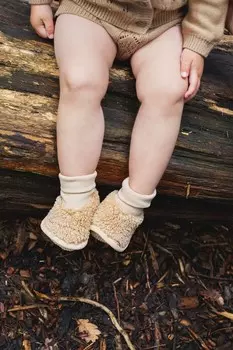 Детские ботиночки Borg из овчины с плюшевой подкладкой The Little Tailor, бежевый