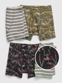 Детские боксеры из органического хлопка, 4 шт. Gap, мультиколор