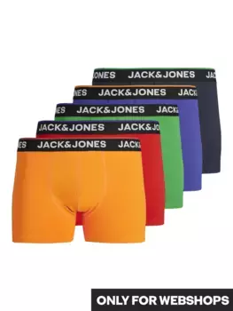 Детские боксеры Jack & Jones "JACTOPLINE SOLID TRUNKS 5 PACK JNR" (упаковка, 5 шт.) Jack & Jones Junior, цвет True Red Pac