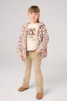 Детские брюки-карго из саржи Mayoral, розовый