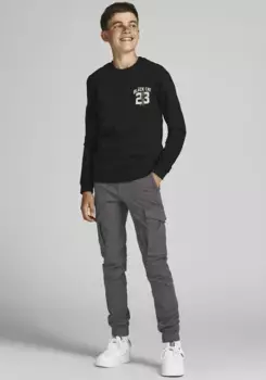 Детские брюки-карго Jack & Jones "JPSTPAUL JJFLAKE 542 ASPHALT NOOS JNR" Jack & Jones Junior, цвет Asphalt