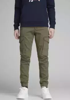 Детские брюки-карго Jack & Jones "JPSTPAUL JJFLAKE AKM 542 OLIVE NOOS JNR" Jack & Jones Junior, оливковый