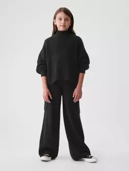 Детские брюки карго каше мягкой вязки Gap, черный