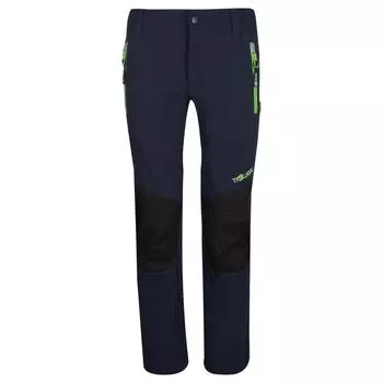 Детские брюки софтшелл Lysefjord водоотталкивающие темно-синие/оранжевые TROLLKIDS, цвет orange