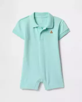 Детские цельные эластичные шорты пике из хлопка Gap, бирюзовый
