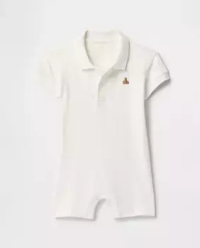 Детские цельные эластичные шорты пике из хлопка Gap, белый