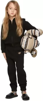 Детские черные кашемировые брюки Thomas Bear Motif Lounge Burberry