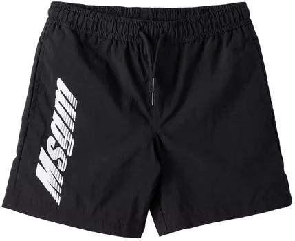 Детские черные плавательные шорты с принтом MSGM Kids