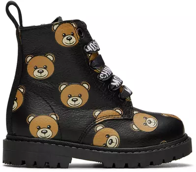 Детские черные сапоги Teddy Moschino