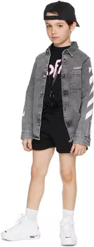 Детские черные шорты с монстрами Off-White