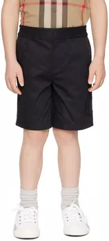 Детские черные шорты с вышивкой Burberry