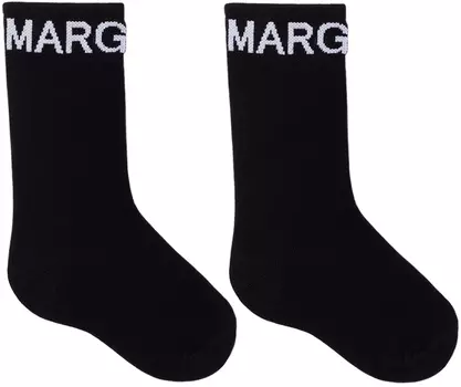 Детские черные жаккардовые носки MM6 Maison Margiela